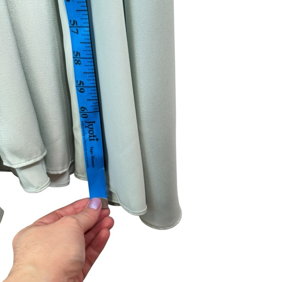 NWT ELOQUII Plus Size 22 Blue Green Pastel Satin Maxi Dress Semi-Formal Holiday - Picture 7 of 14